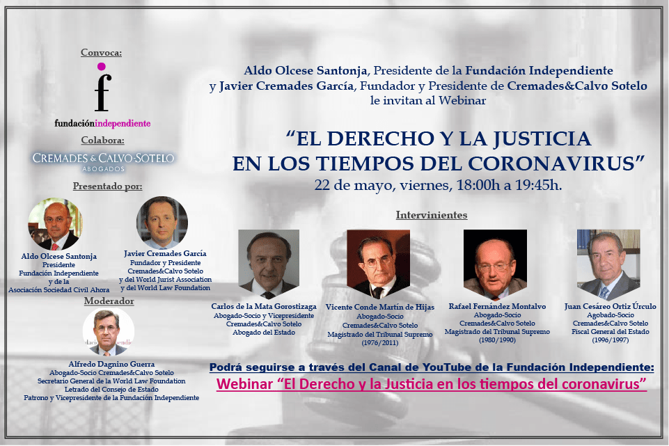 Webinar “El Derecho y la Justicia en los tiempos del coronavirus”