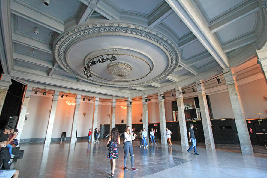 The so-called 'columns room' of Circulo de Bellas Artes ('Circle of Fine Arts') in Centro District in Madrid (Spain). Building was designed by Antonio Palacios and completed in 1926.
